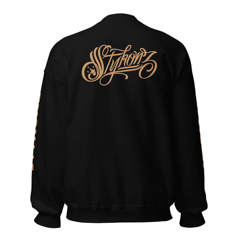 Women’s Graffiti Fleece Sweatshirt – Gold Scriptkonz | Hip - Hop Streetwear Sweatshirt - Stykonz Graffiti Streetwear